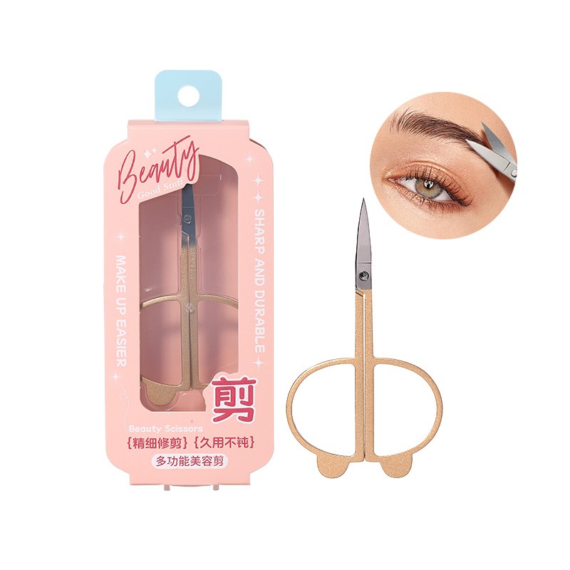 Cartoon Cute Multi-Functional Golden Makeup Scissors with Pointed Tips JJF14 Small Eyebrow Shaping Razor Beauty Eyebrow Tweezers Cartoon Cute Multi-Functional Golden Makeup Scissors with Pointed Tips JJF14 Small Eyebrow Shaping Razor Beauty Eyebrow Tweezers