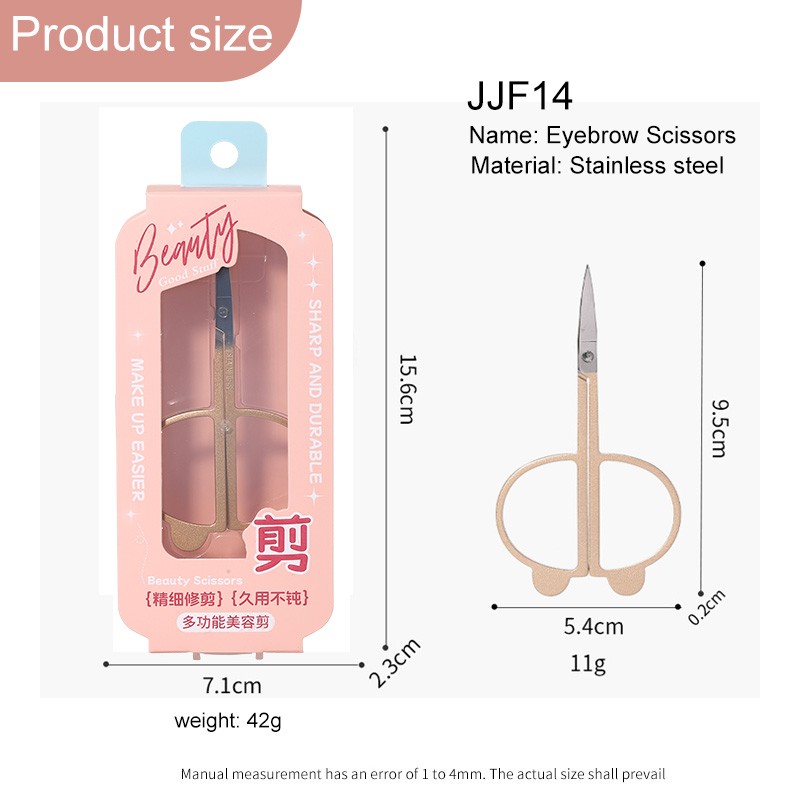Cartoon Cute Multi-Functional Golden Makeup Scissors with Pointed Tips JJF14 Small Eyebrow Shaping Razor Beauty Eyebrow Tweezers Cartoon Cute Multi-Functional Golden Makeup Scissors with Pointed Tips JJF14 Small Eyebrow Shaping Razor Beauty Eyebrow Tweezers