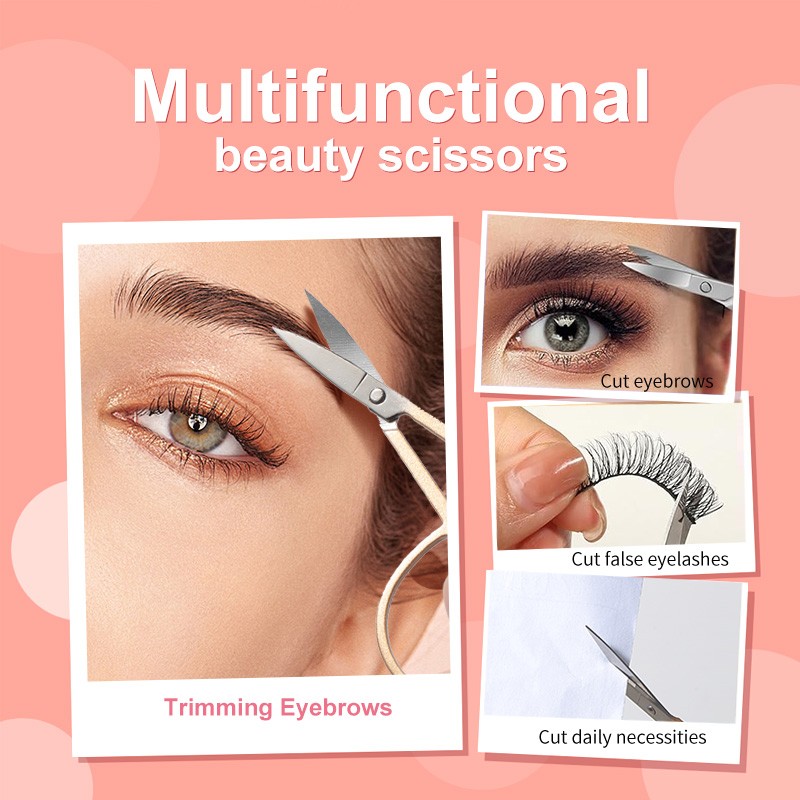 Cartoon Cute Multi-Functional Golden Makeup Scissors with Pointed Tips JJF14 Small Eyebrow Shaping Razor Beauty Eyebrow Tweezers Cartoon Cute Multi-Functional Golden Makeup Scissors with Pointed Tips JJF14 Small Eyebrow Shaping Razor Beauty Eyebrow Tweezers