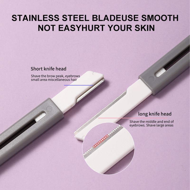 LMLTOP 2PCS Double heads Facial Eyebrow Razors JJF03 Retractable Stainless steel Beauty Eyebrow Trimmer Dermaplaning Shaving Tool LMLTOP 2PCS Double heads Facial Eyebrow Razors JJF03 Retractable Stainless steel Beauty Eyebrow Trimmer Dermaplaning Shaving Tool