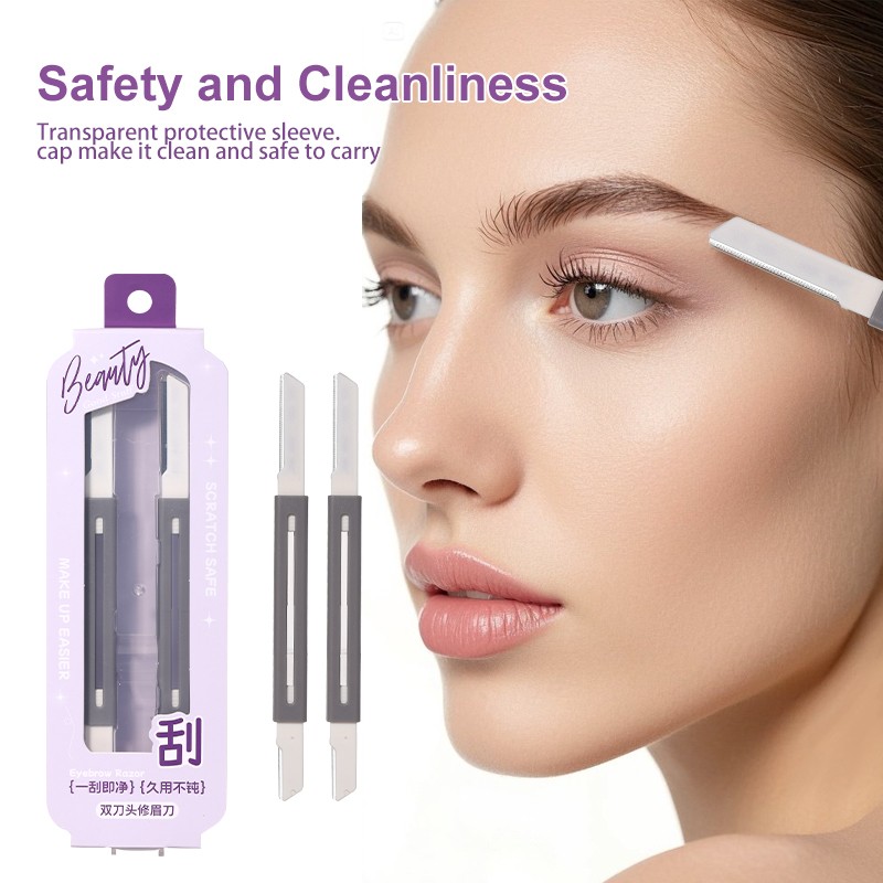 LMLTOP 2PCS Double heads Facial Eyebrow Razors JJF03 Retractable Stainless steel Beauty Eyebrow Trimmer Dermaplaning Shaving Tool LMLTOP 2PCS Double heads Facial Eyebrow Razors JJF03 Retractable Stainless steel Beauty Eyebrow Trimmer Dermaplaning Shaving Tool