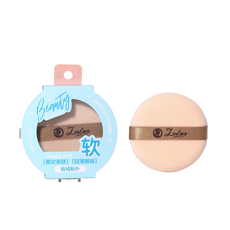 LMLTOP Soft Round Makeup Powder Puff JJF24 Single Loose Fluffy Comfortable Air Cushion Flocking powder puff Logo Print Style LMLTOP Soft Round Makeup Powder Puff JJF24 Single Loose Fluffy Comfortable Air Cushion Flocking powder puff Logo Print Style