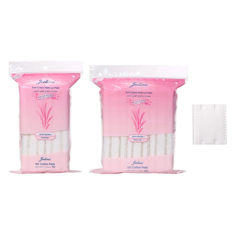 Manufacturer Extra Thick Makeup Remover Pads biodegradable non woven saving water Organic square face cleansing cotton pads V07 V08