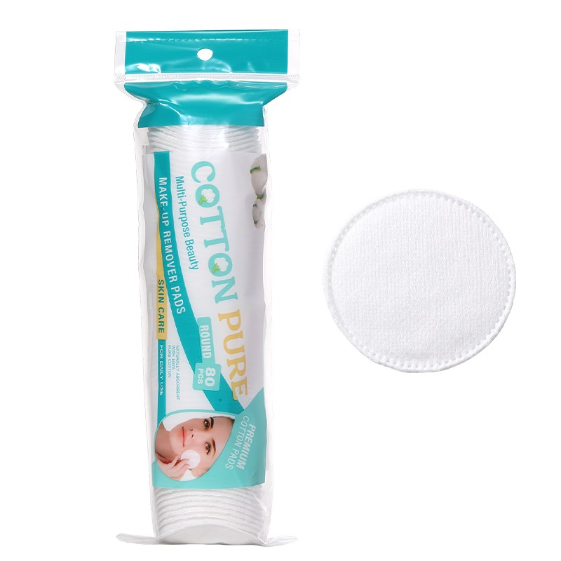 RCA 80PCS Thick Round Cotton Double-Sided Makeup Remover Cotton High Absorbent Water Face Nail Lip Sandwich Cotton Pads V09