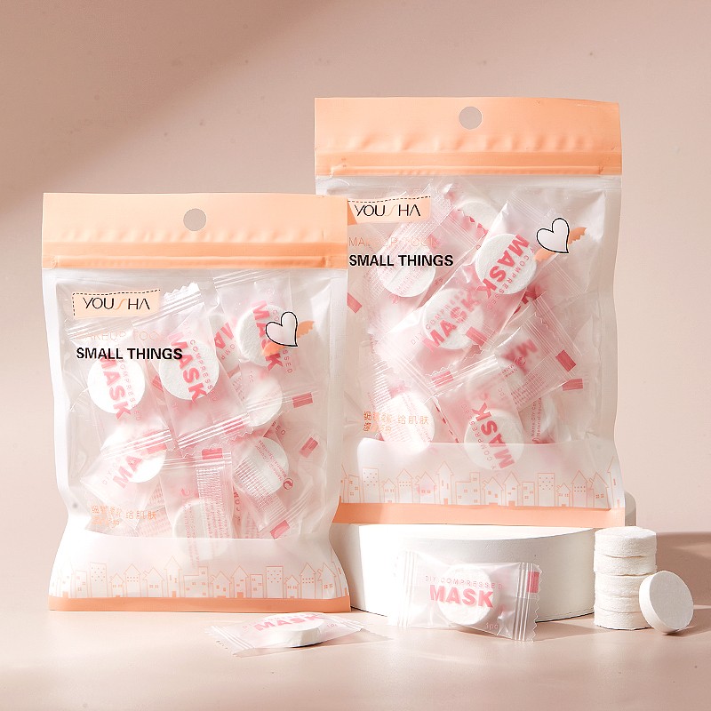 Yousha Compressed Facial Mask Sheet 20Pcs Skin Care Portable Non Woven Diy Face Mask Paper Coin Tissue For Travel Ym002