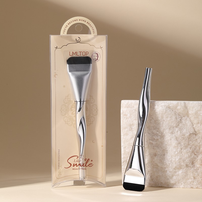 High elastic Durable Makeup brush wire thin flat Foundation & Concealer Brush foundation brush with Electroplated handle US10