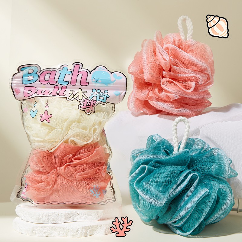 LMLTOP Hot Selling Exfoliating Bath Shower Sponge Loofah Ball Flower Mesh Pouf Clean Body Shower Scrubber Large Soft Sponge Y050