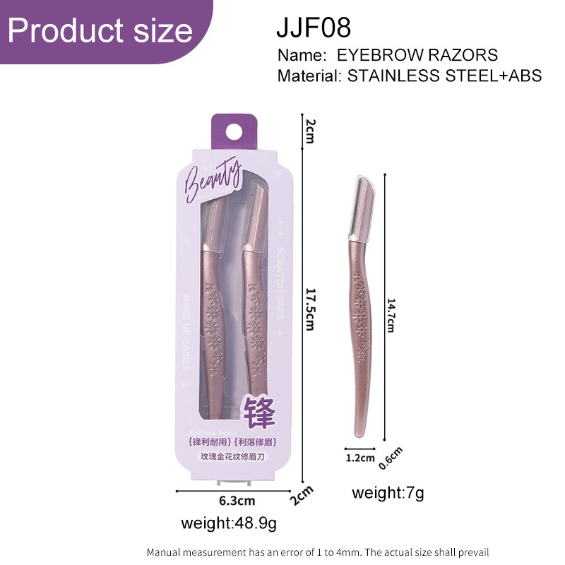 Metal Color handle Women Facial eyebrow trimmer kit JJF08 Safe Shaver Razor Stainless Steel Eyebrow Razor Set Metal Color handle Women Facial eyebrow trimmer kit JJF08 Safe Shaver Razor Stainless Steel Eyebrow Razor Set