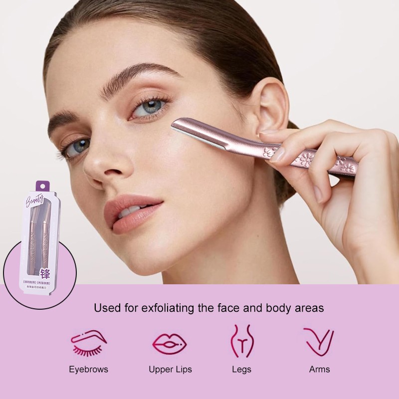 Metal Color handle Women Facial eyebrow trimmer kit JJF08 Safe Shaver Razor Stainless Steel Eyebrow Razor Set Metal Color handle Women Facial eyebrow trimmer kit JJF08 Safe Shaver Razor Stainless Steel Eyebrow Razor Set