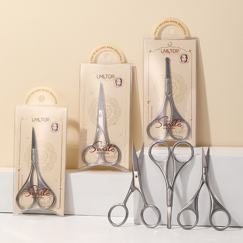 High Quality Small Embroidery Thread Trimming Stainless Steel Beauty Scissors Straight Nose Hair Beard Trimming Wholesale US25