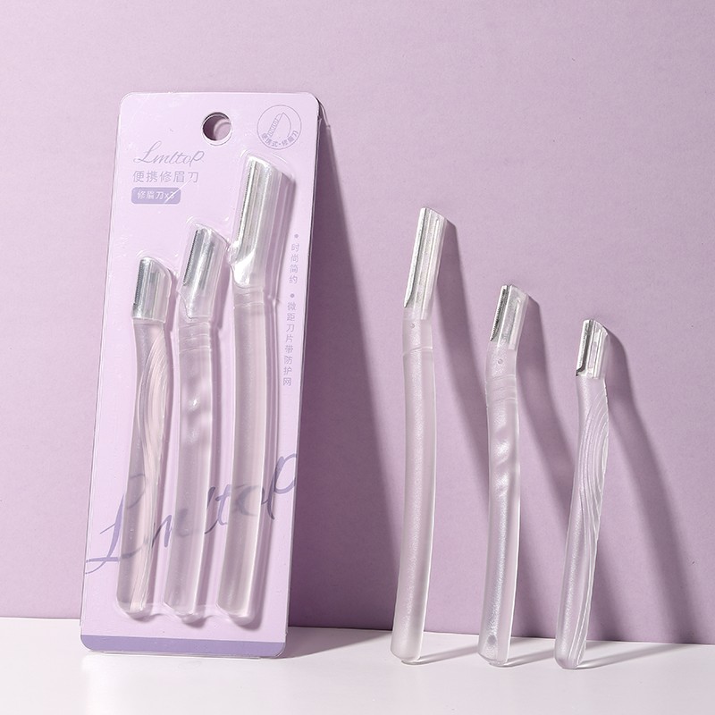 New Fashion 3pcs Women Dermaplane Face Hair Remover Razor For Eyebrows Custom Logo Eye Brow Trimmer Set SY302