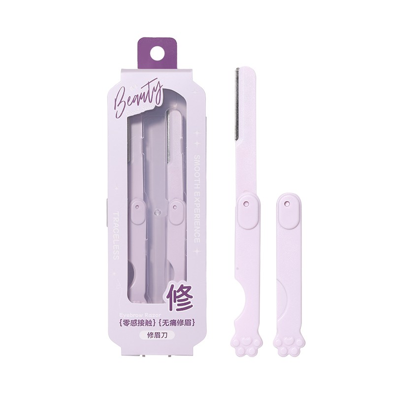 Hot Sale 2pcs Mini Folding Facial Hair Remover Razor Shaver Kit Painless Women Eyebrow Trimmer for Hair Remover Shaving Tools JJF46