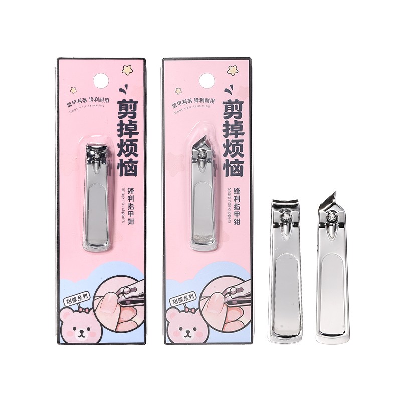 Stainless Steel Flat Oblique Head Nail Clipper Straight Finger Nail Cuticle Trimmer Thick Nails Professional Manicure Tools TX09