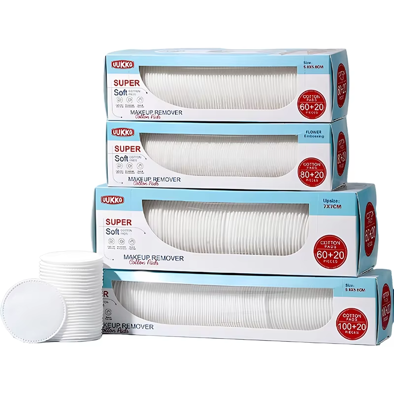 80/120PCS Disposable Organic Cotton Lint-Free Premium Facial round makeup remover Cosmetic cotton pads For Face Eye cleansing SY588-SY592