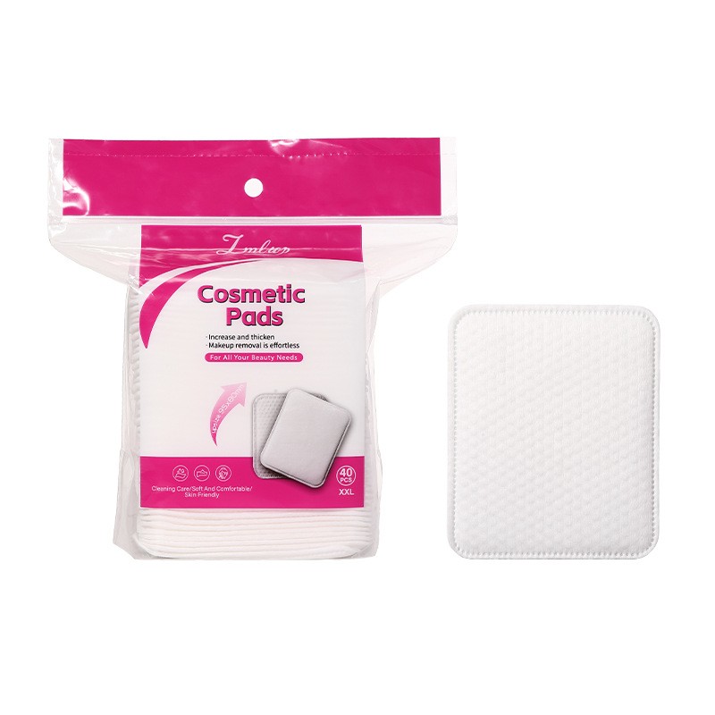 Professional Eco-Friendly Organic Cotton Makeup Remover Pads-Double Sides Square Pressed Edge Pearl Texture Gentle Face Eye Pads Z112