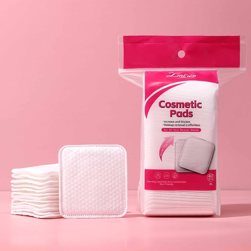 LMLTOP 7.5cm Large Square Cosmetic Pads Cotton Pads Pearl Texture Water Saving Face nail Lip Makeup Pad For Spa & Home Use Z113