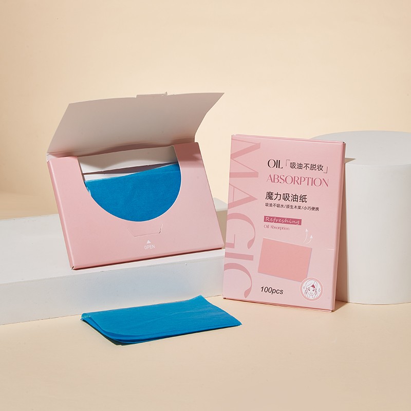 LMLTOP Wholesale 100Pcs/Box Portable Travel Oil Blotting Tissues Sheets Face Oil Absorbing Paper for Facial Skin Blotting SY045