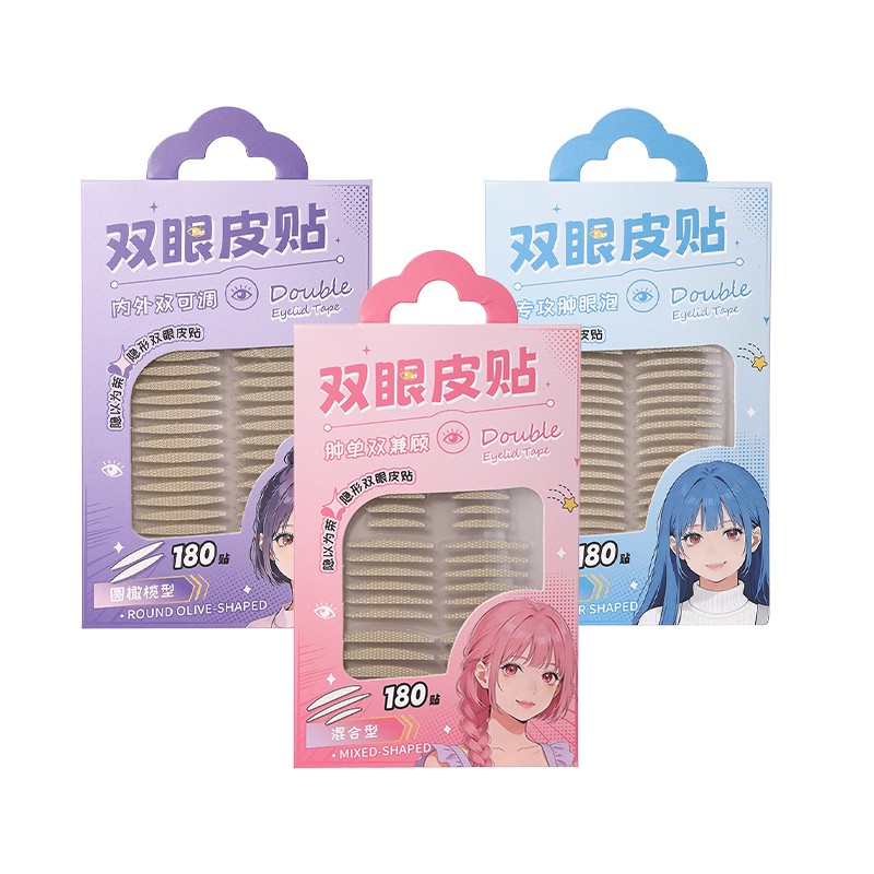 Natural Sticky Waterproof Lace Double Eyelid Tape Clear Stripe Big Eyes Invisible Double Eyelid Stickers Eye Lift Makeup Tool Y031