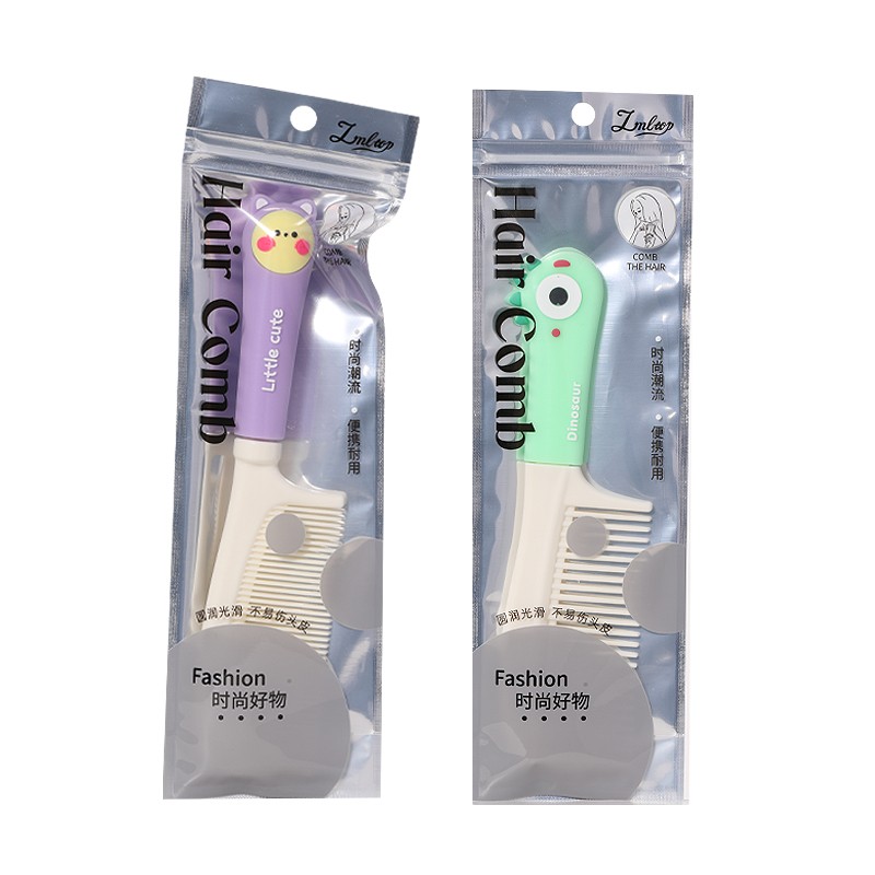 Wholesale Silicone Cartoon Handle Wide Tooth Hair Brush SY776-77 Cute Hair Comb for Straight Curly Hair Plastic Massager Comb sy777