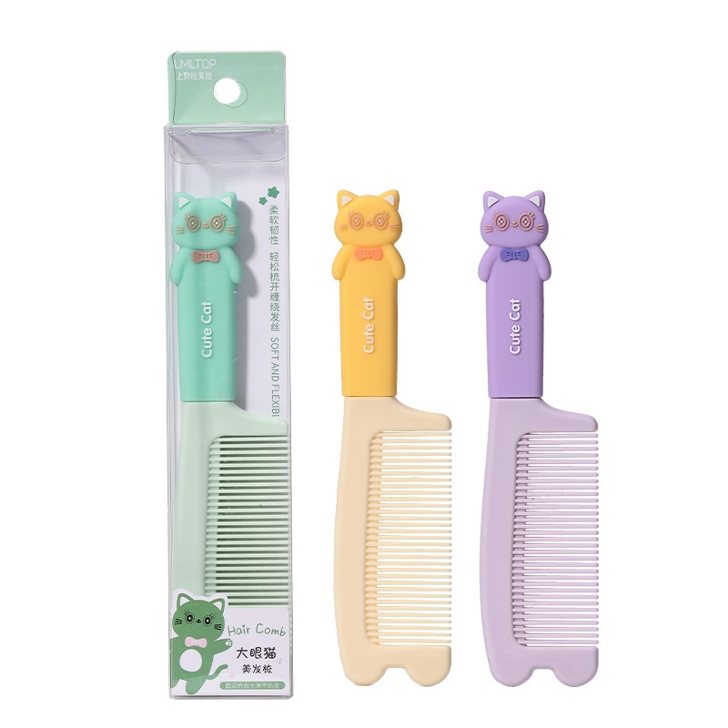 LMLTOP OEM Cartoon Handle Plastic Anti Static Hair Comb SY754 Massager Brush Salon Hair Styling Tool Detangle Brush