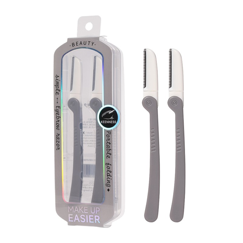 Factory Price Stainless Steel Slanted Tip Beauty Care Facial Eyebrow Razor for Shaving and Hair Removal Trimmer Grooming Tools JJF06