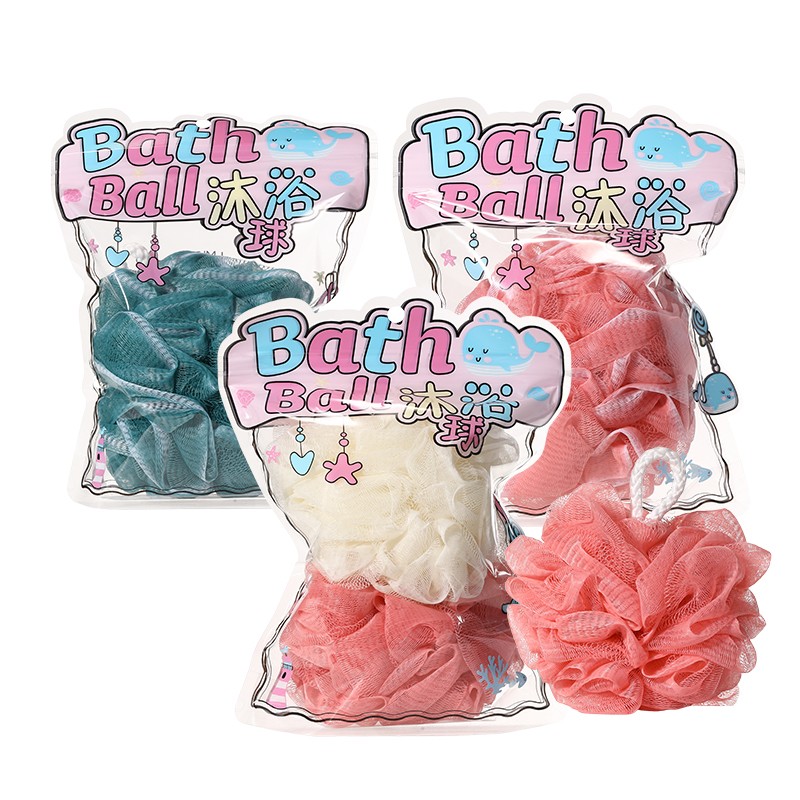 LMLTOP Hot Selling Exfoliating Bath Shower Sponge Loofah Ball Flower Mesh Pouf Clean Body Shower Scrubber Large Soft Sponge Y050