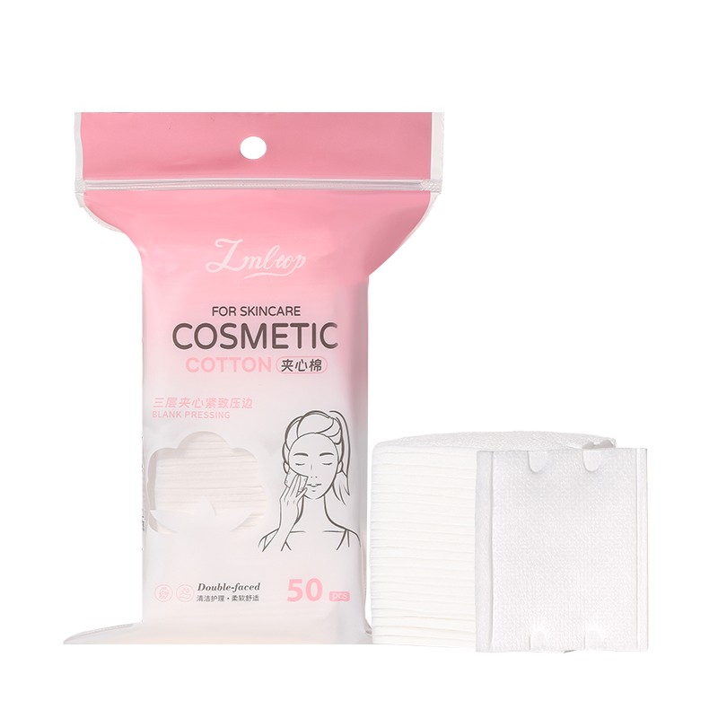 LMLTOP 222-Piece Thickened Sandwich Makeup Remover Pads SY494-495 Hydrating Wet Dry Soft Cosmetic Cotton Pad for Face Cleaning