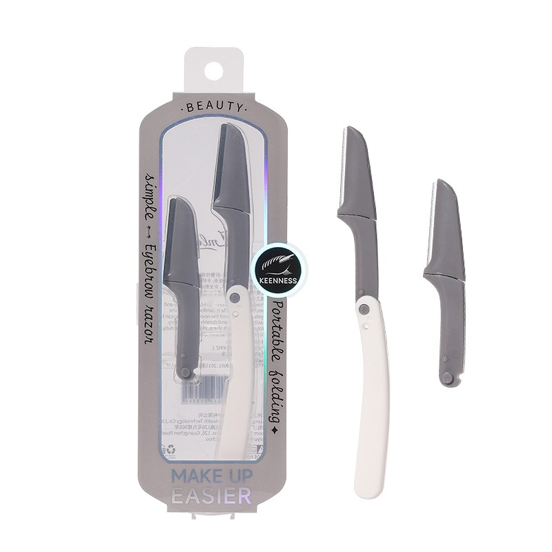 Micro-Distance Protective Net Folding Eyebrow Trimmer JJF05 Stainless Steel Face Eyebrow Scraping Knife Replaceable Blade Head Razor