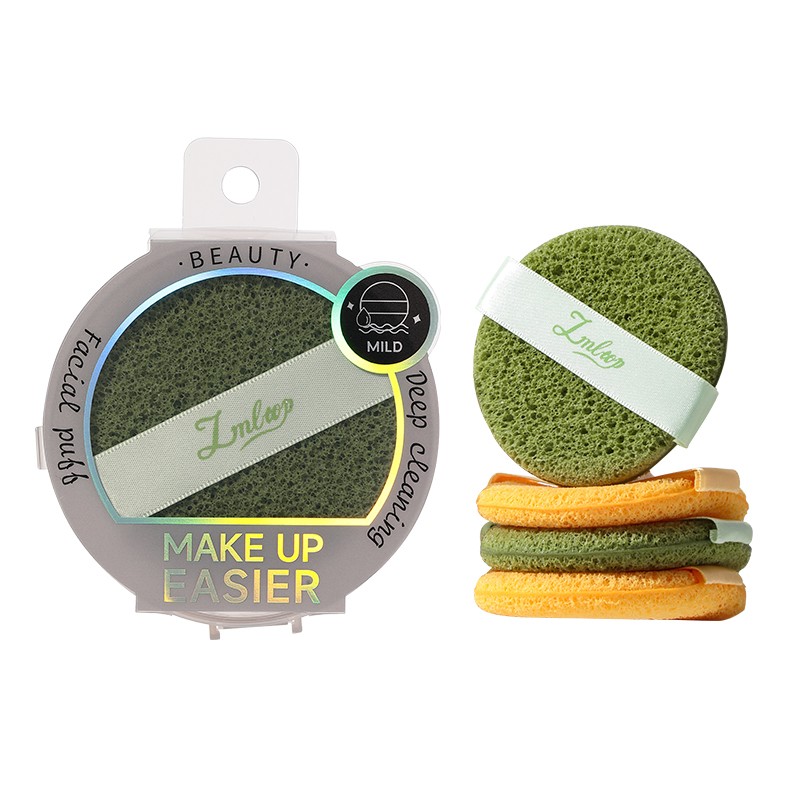 LMLTOP Large Water-Soaked Honeycomb Round Facial 2Pcs Sponge Makeup Remover Cleansing Mud Mask JJF28 Targeted Puffs for Face Use