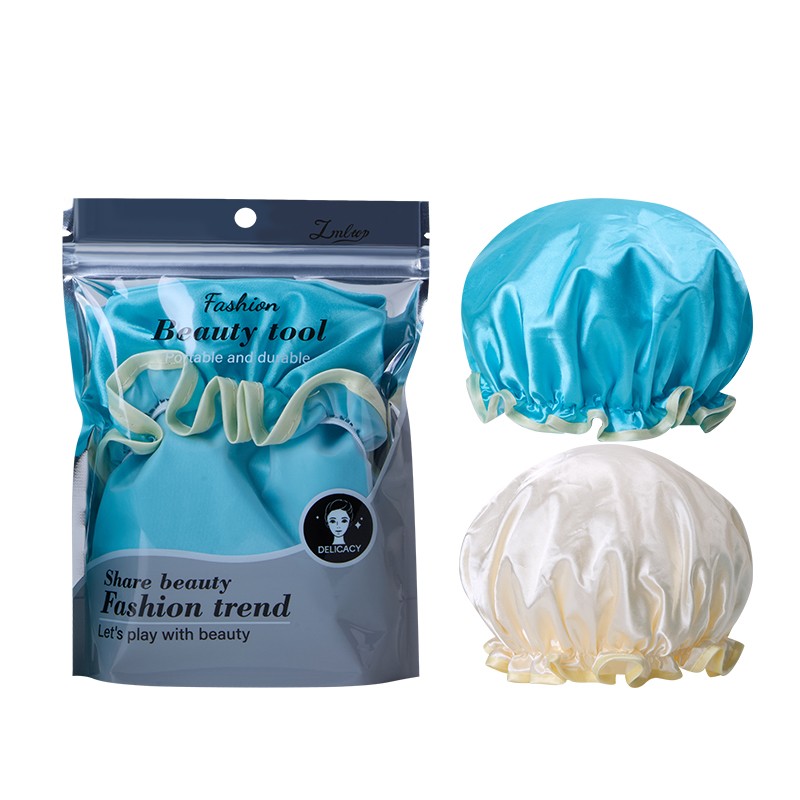 Custom Double-Layer Luxury Bathing Spa Shower Cap JJF39/40 Thickened Adult Hair Care Cover Eco-Friendly Waterproof Bath Head Cover