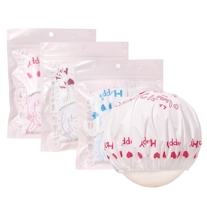 LMLTOP Adult Summer Waterproof Bathing Cap-Eco-Friendly PE Adjustable Single Layer Pure Color Hair Spa Salon Shower Cap Y040