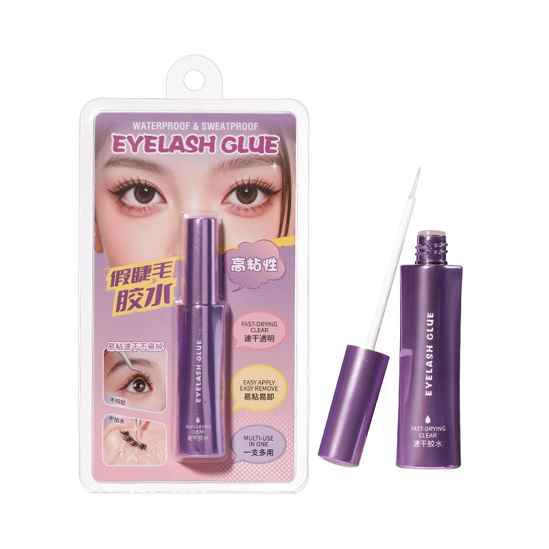 LMLTOP Custom Logo Eyelash Glue Long Lasting Waterproof Clear Lash Adhesive Small Brush Applicator False Lash Glue for Beginner Y090