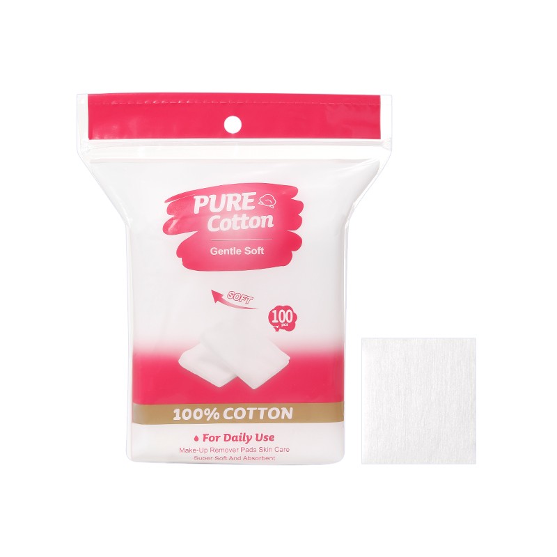 LMLTOP Lint Free Pure Cotton Facial Pads 100Pcs Square Soft Gentle Makeup Remover Cotton Pads For Deep Cleansing Skincare V33