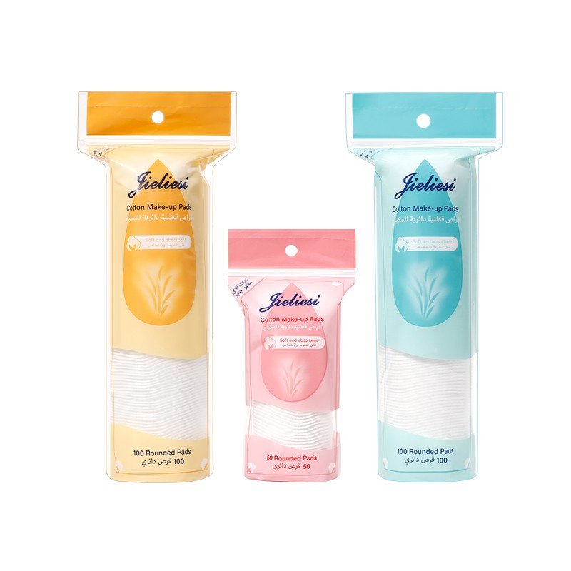 Jieliesi Wholesale Cotton Make-up Pads Round Shape Soft Absorbing Facial Cleansing Pads Disposable Makeup Remover Cotton Pads JLS4176 JLS6248 JLS1985